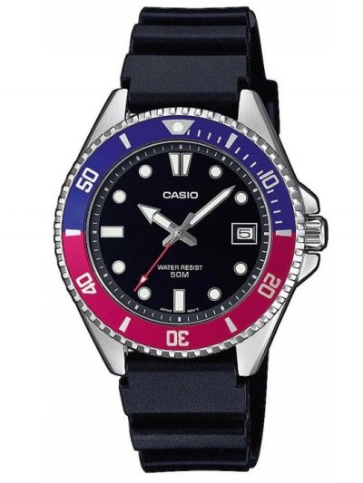CASIO Montre Homme  MDV-10-1A2VEF - Bracelet R&eacute;sine Noir