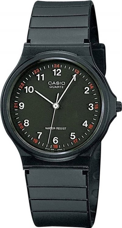 CASIO Montre Homme Collection MQ-24-1BLLGF Bracelet r&eacute;sine et cadran noir