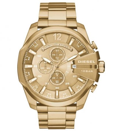 DIESEL Montre Homme  Mega Chief bracelet dor&eacute; DZ4360 