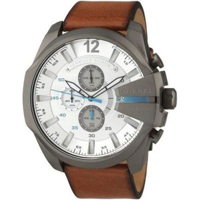 DIESEL Montre Homme  Mega Chief DZ4280 cuir marron