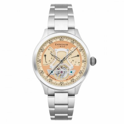 EARNSHAW Montre Homme  BARON ES-8191-33 - Bracelet Acier Argent