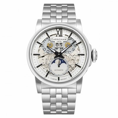 EARNSHAW Montre Homme  HANSOM ES-8241-11 - Bracelet Acier Argent
