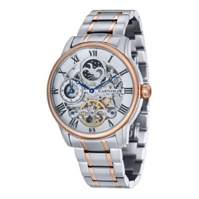 EARNSHAW Montre homme  LONGITUDE ES-8006-33 automatique - cadran blanc
