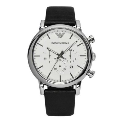 ARMANI Montre Homme Emporio  Classic AR1807 Chronom&egrave;tre Cuir Noir