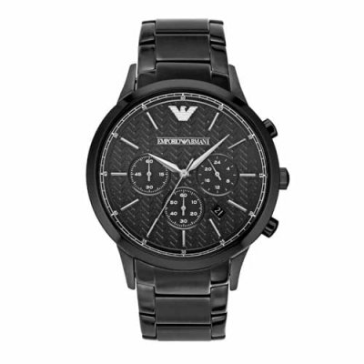 EMPORIO ARMANI Montre Homme  Renato AR2485 ronde sport en acier noir