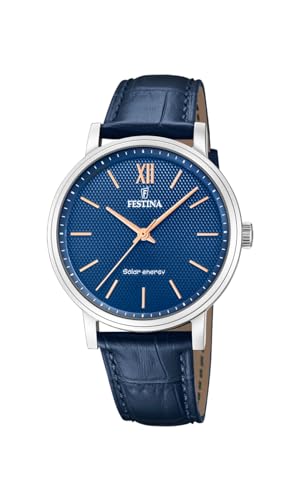 FESTINA Montre Homme  20660-4 - Bracelet Cuir Bleu
