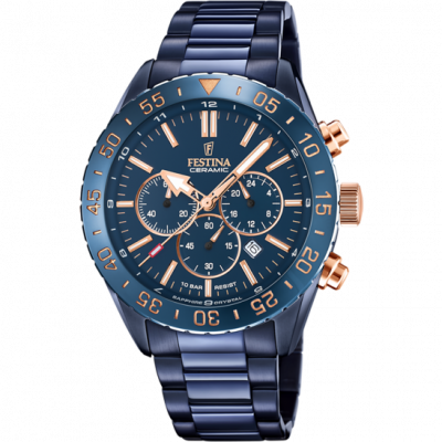 FESTINA Montre Homme  Montres CERAMIC F20576-1 - Bracelet Acier Bleu