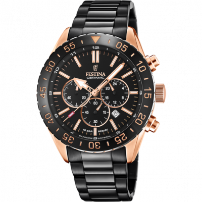 FESTINA Montre Homme  Montres CERAMIC F20578-1 - Bracelet Acier Noir