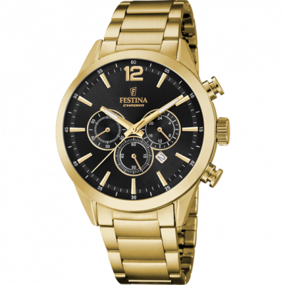 FESTINA Montre Homme  TIMELESS CHRONOGRAPHE en Acier Jaune - 244241
