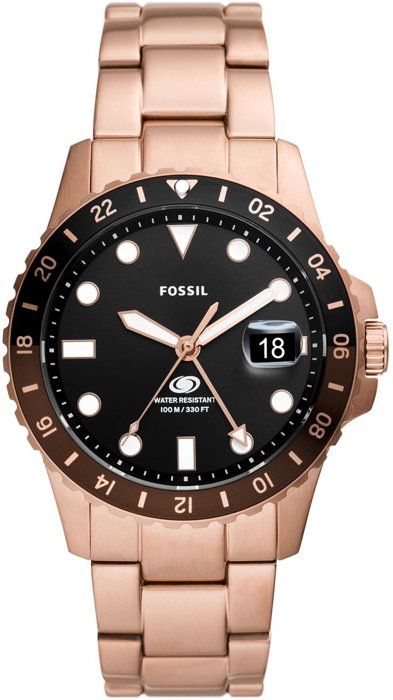 FOSSIL Montre Homme  FS6027 - Bracelet Acier Dor&eacute; rose
