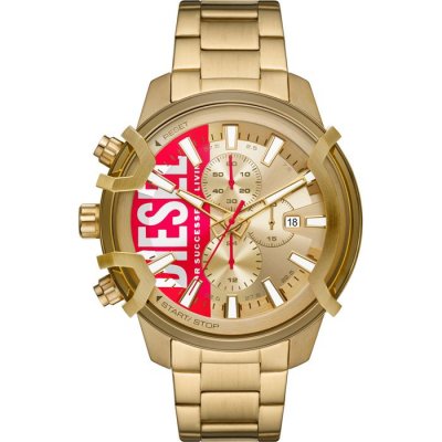 DIESEL Montre Homme Griffed Dor&eacute;, Rouge DZ4595 Jaune 