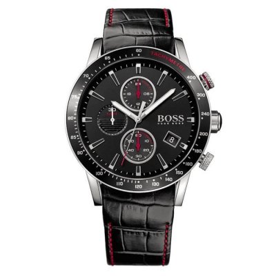 BOSS Montre Homme Hugo  Rafale 1513390 bracelet cuir noir