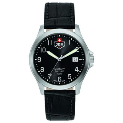 JDM MILITARY Montre Homme  Alpha I - JDM-WG001-01 Bracelet Cuir Noir
