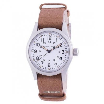 HAMILTON Montre Homme Khaki field Blanc H69439511 Marron 
