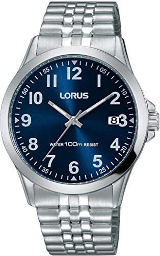 LORUS Montre Homme  mod&egrave;le CLASSIQUE Argent&eacute;e et Bleue - RS973CX9