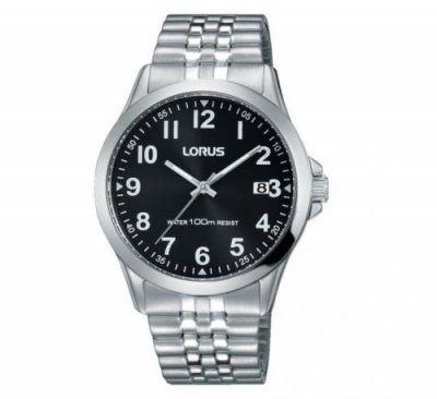LORUS Montre Homme  mod&egrave;le CLASSIQUE Argent&eacute;e et Noire - RS971CX9