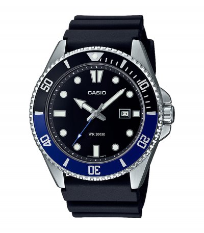 CASIO Montre Homme MDV-107-1A2VEF - Bracelet R&eacute;sine Noir