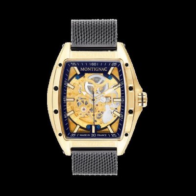 MONTIGNAC Montre Homme  - MOW800 Bracelet Acier Noir