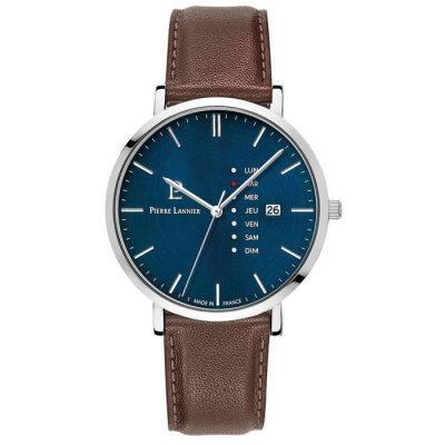 PIERRE LANNIER Montre Homme  Data - 242D164 Bracelet Cuir Marron