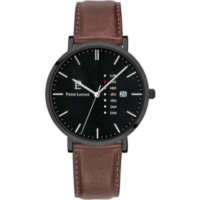 PIERRE LANNIER Montre Homme  Data - 243H434 Bracelet Cuir Marron