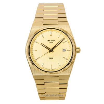 TISSOT Montre Homme PRX Dor&eacute; T1374103302100 Jaune 