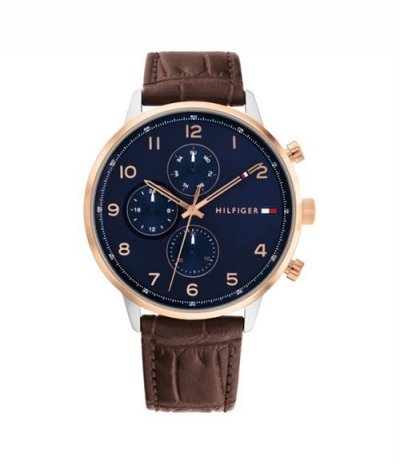 TOMMY HILFIGER Montre Homme  - 1791987 Bracelet Cuir Marron