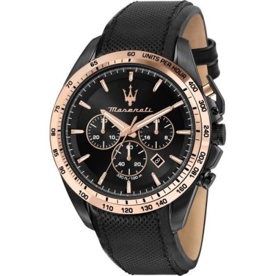 MASERATI Montre Homme Traguardo Noir R8871612036 Rose 