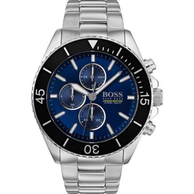 HUGO BOSS Montre  Ocean 1513704 Cadran bleu bracelet acier