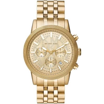 MICHAEL KORS Montre Hutton de  chronographe, en acier inoxydable, dor&eacute;e, pour homme, MK8953