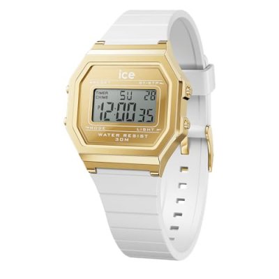 ICE WATCH Montre  - Femmes - 022733 - Blanc Silicone - Dor&eacute; - Quartz - Etanche 3 Atm