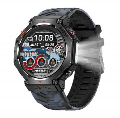  Montre intelligente - NEOZHOU - KC91 - GPS - Assistant vocal IA - Bluetooth - Noir camouflage