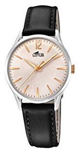 LOTUS Montre  femme acier cuir noir 18406/4