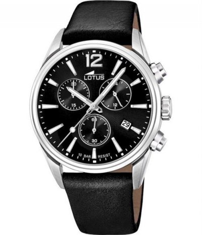 LOTUS Montre  L18691-3 - CHRONO Dateur,Chronographe Cuir Noir Cadran Noir Homme