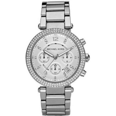 MICHAEL KORS Montre  Parker MK5353 argent&eacute;e orn&eacute;e de strass
