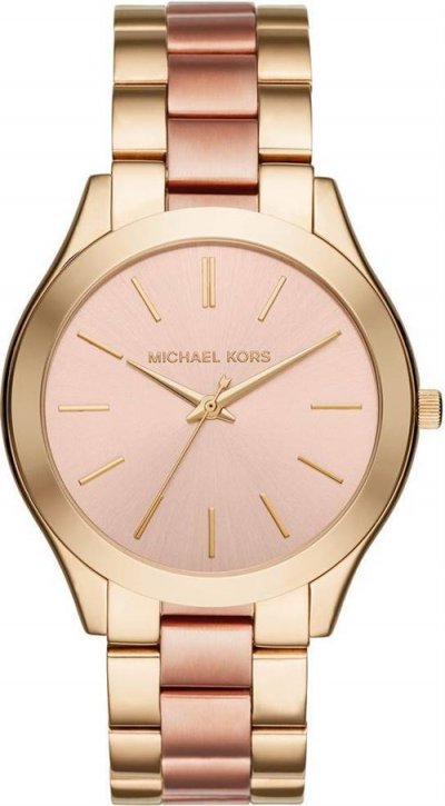 MICHAEL KORS Montre  Runway MK3493 Bracelet ac&eacute;tate et acier or rose