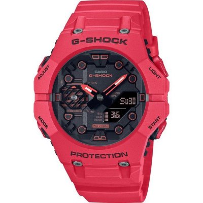 CASIO Montre Mixte  G-SHOCK GA-B001-4AER - Bracelet R&eacute;sine Rouge