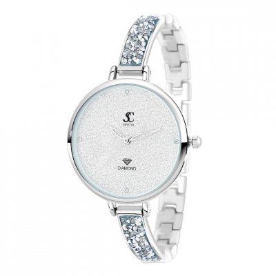 SO CHARM MONTRES Montre Nola SC Crystal orn&eacute;e de 4 Cristaux scintillants