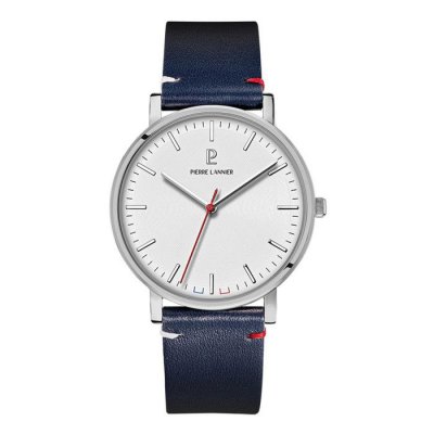 PIERRE LANNIER Montre  Montre Homme ESSENTIAL Blanc Cuir Bleu