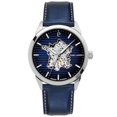 PIERRE LANNIER MONTRES Montre Pierre Lannier Montre Homme MONARCK Bleu Cuir Bleu