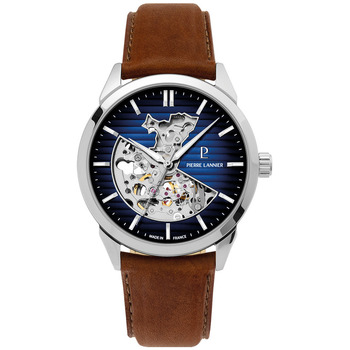 PIERRE LANNIER MONTRES Montre Pierre Lannier Montre Homme MONARCK Bleu Cuir Brun
