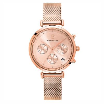 PIERRE LANNIER Montre pour femme 083J958 avec bracelet en acier dor&eacute; rose