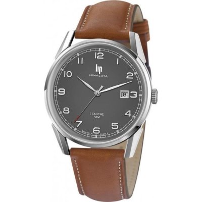 LIP Montre pour homme avec bracelet marron en cuir