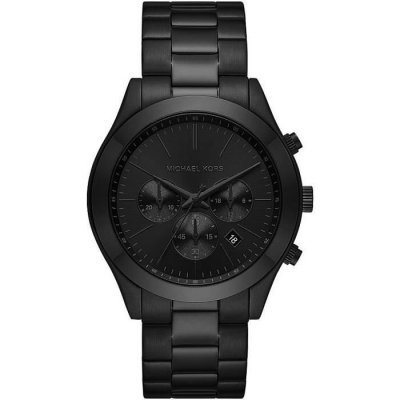 MICHAEL KORS Montre Slim Runway de  chronographe en acier inoxydable, noire, pour homme, MK8919