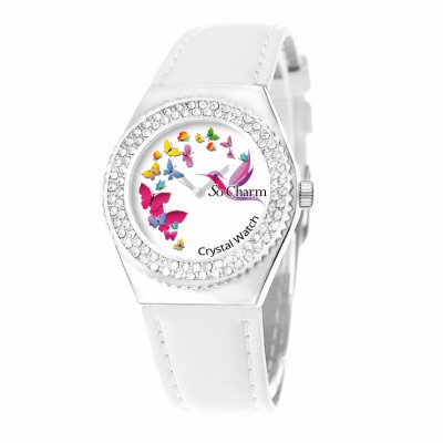 SO CHARM MONTRES Montre  MF316-PAPILLON-COLIBRI-BLANC - Montre Femme