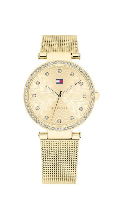 TOMMY HILFIGER Montre  1782507 - Montre Dor&eacute;e Acier Milanais Lunette Sertie Femme