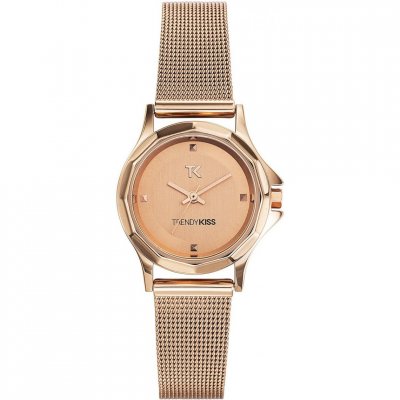 TRENDY KISS Montre  TMG10060-04 - Montre Femme Ronde Acier Or rose
