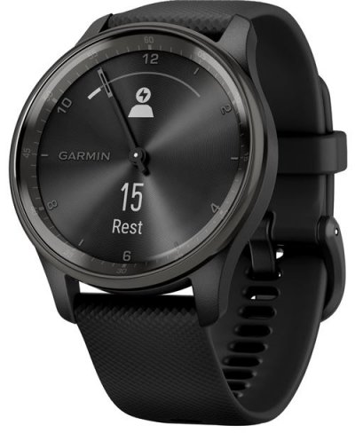 GARMIN Montres connect&eacute;es Mixtes  010-02665-00 - Bracelet Silicone Noir