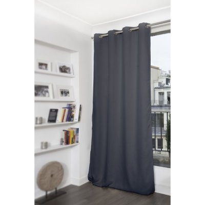 Moondream - Rideau isolant thermique hiver couleur Fum&eacute;e 145X260
