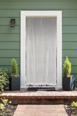 Morel - Rideau de porte moustiquaire en toile &eacute;cru 140 x 225 cm Gris