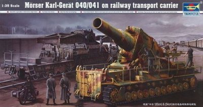 TRUMPETER M&ouml;rser Karl Ger&auml;t 040/041 Auf Eisenbahn-transport-trailer- 1:35e -